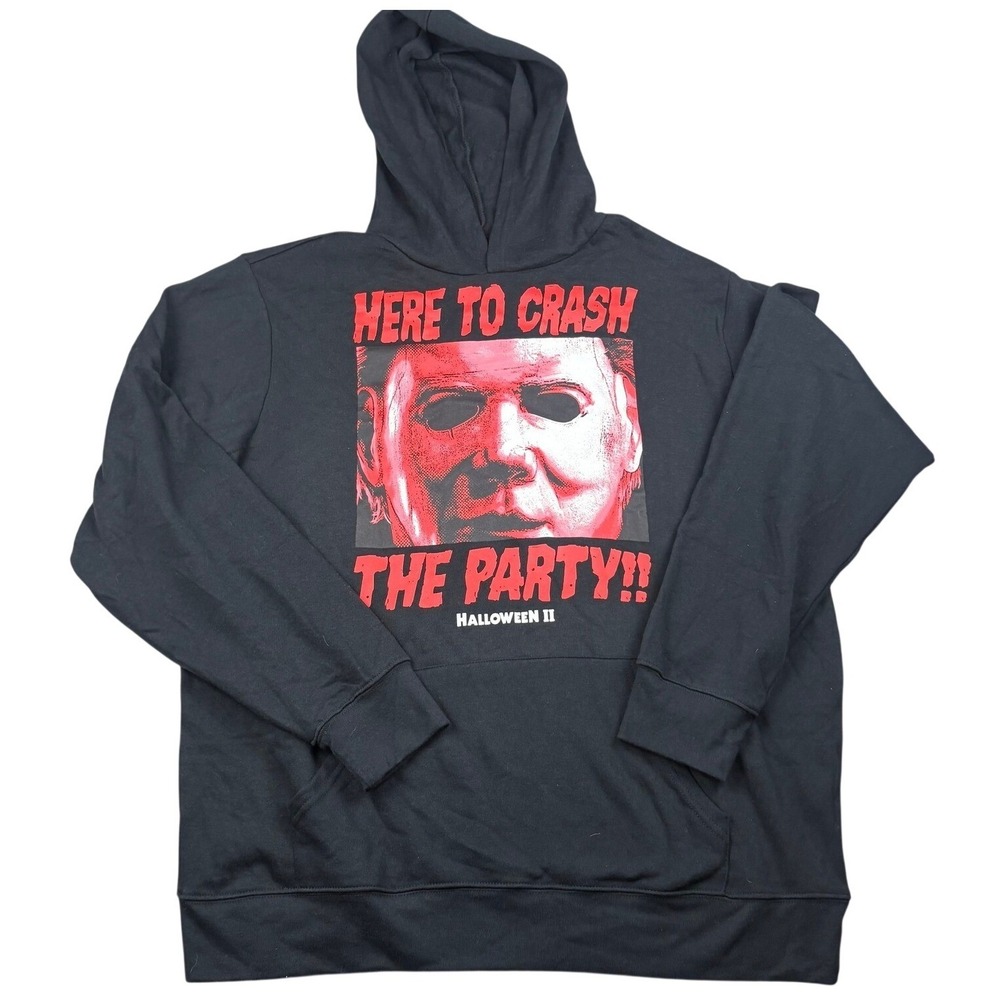 Halloween II Michael Myers Hoodie Mens XL Black Here To Crash The Party Horror